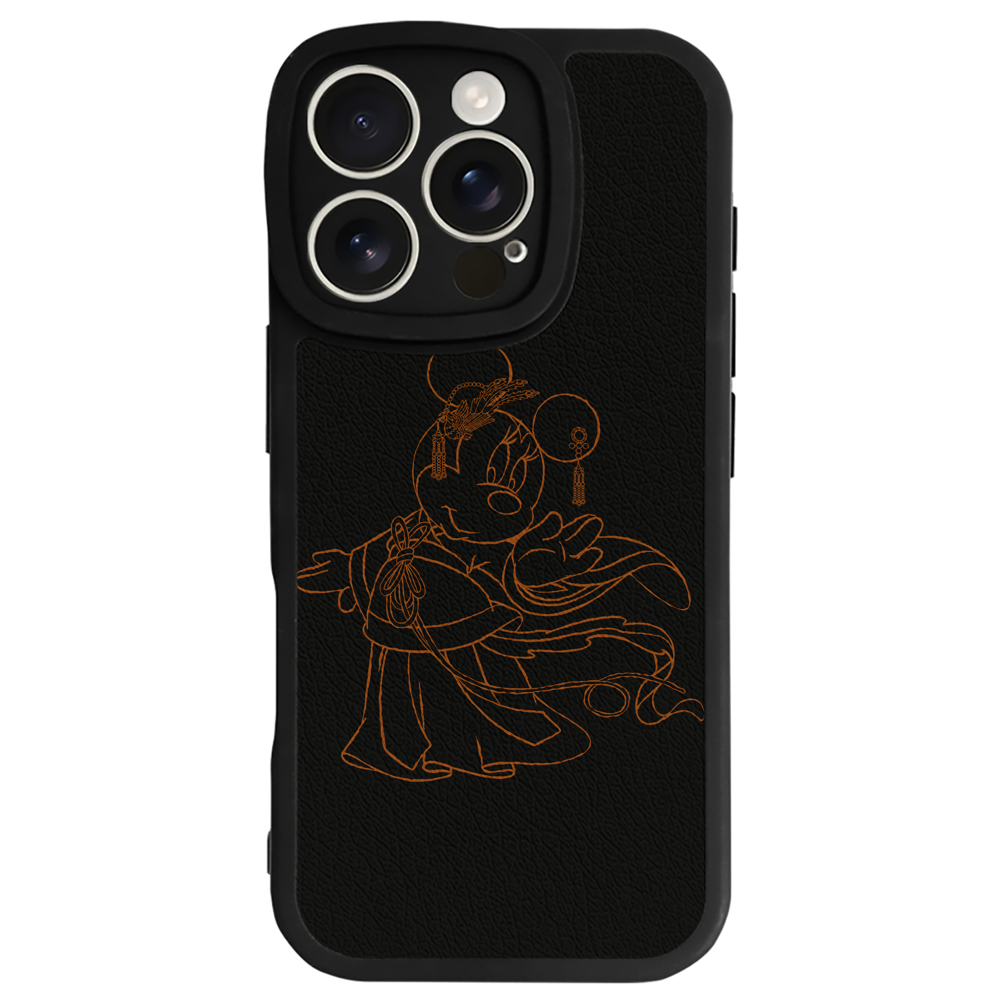 （画像用） ミッキーマウス Mickey Mouse 【iPhone 16シリーズ対応】シリコンスマホケース（レザー調） 材質：シリコン